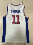 Maillot de Basket #11 Thomas Pistons M&N Blanc